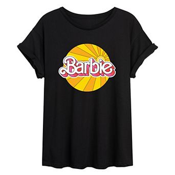 Juniors' Barbie Classic Sunburst Logo Tee
