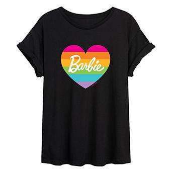 Juniors' Barbie Rainbow Pride Heart Tee
