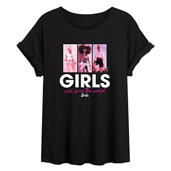 Juniors' Barbie "Girls Will Save The World" Graphic Tee