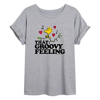 Juniors' Peanuts Groovy Oversized Tee