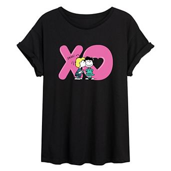 Juniors' Peanuts XO Lucy Oversized Tee