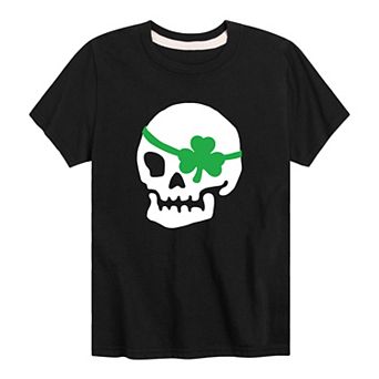 Boys 8-20 St. Patricks Day Skull Graphic Tee