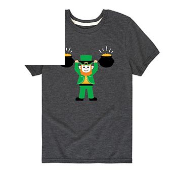 Boys 8-20 Leprechaun Weight Lifting Graphic Tee
