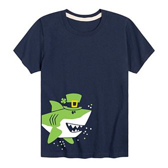 Boys 8-20 St. Patricks Day Shark Graphic Tee