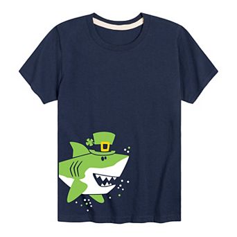 Boys 8-20 St. Patricks Day Shark Graphic Tee
