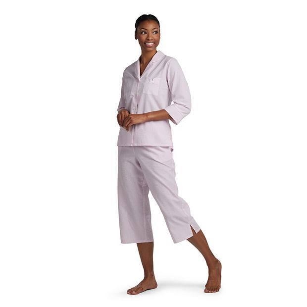 Women's Pink Seersucker Pajama Set