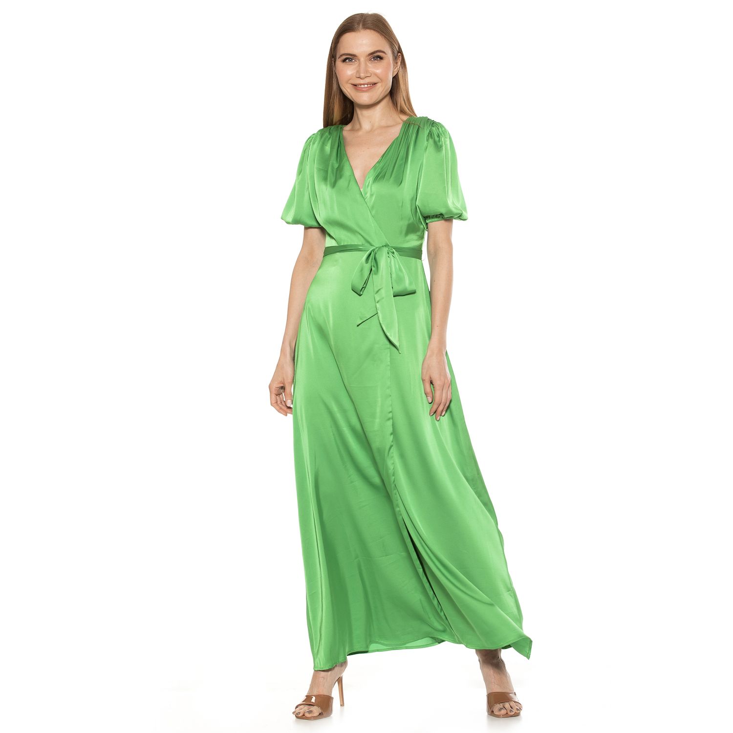 alexia admor bubble sleeve wrap dress