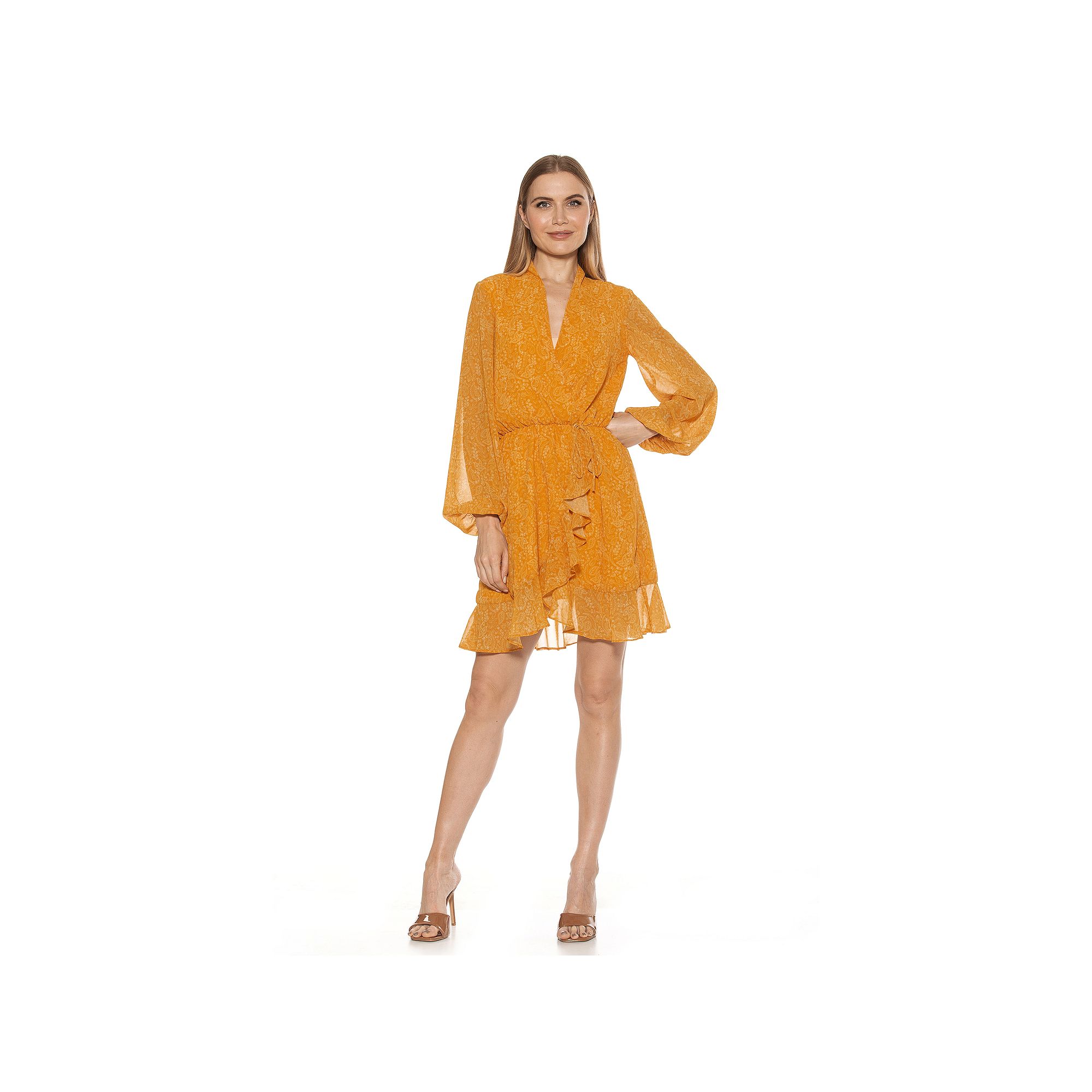 Womens ALEXIA ADMOR Kathlyn Blouson Ruffle Skirt Mini Dress, Size: 4, Yw P