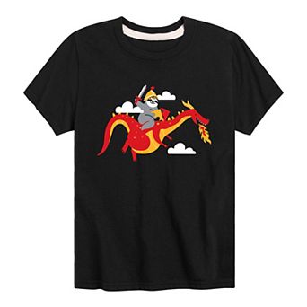 Boys 8-20 Sloth Riding Dragon Graphic Tee