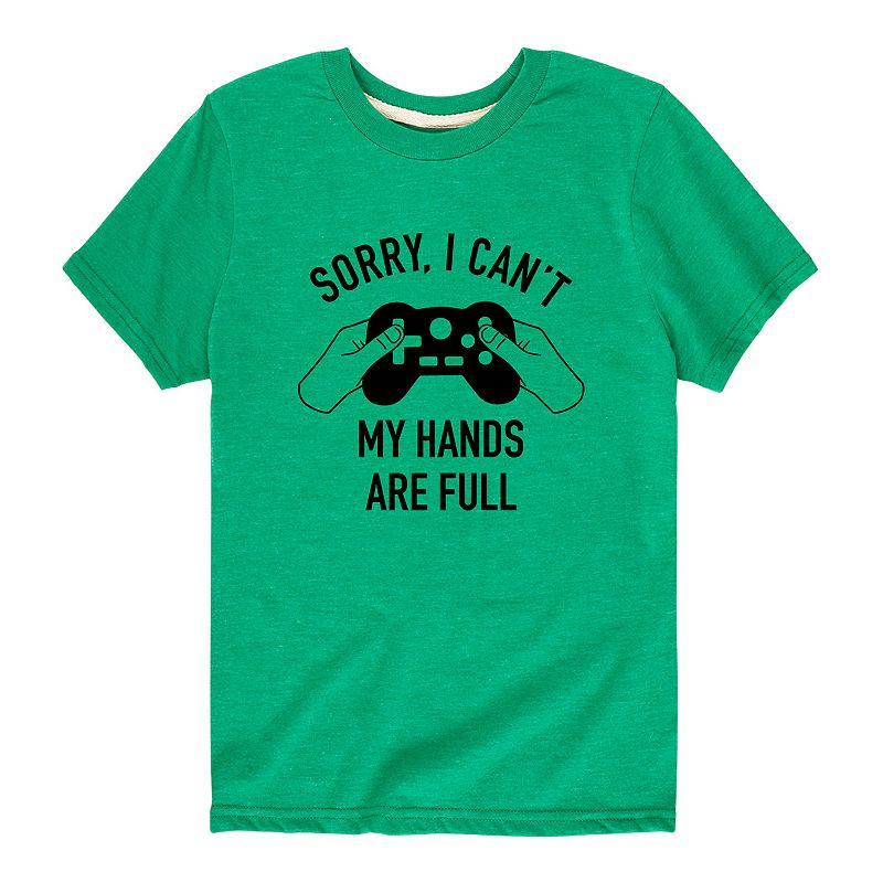 Boys 8-20 My Hands Are Full Gaming Graphic Tee, Boys, Size: Small, Med Gre