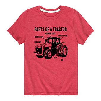 Boys 8-20 Parts Of A Tractor Graphic Tee