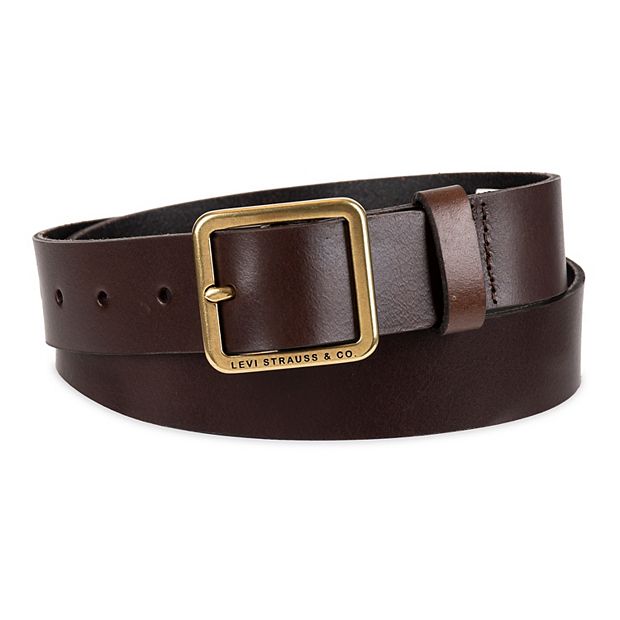 tommy hilfiger belt leather logo with center bar buckle