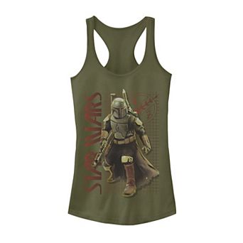 Juniors' Star Wars: The Book Of Boba Fett Schematics Style Poster Graphic Tank Top