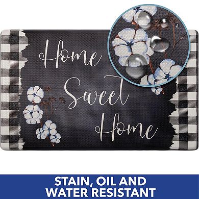 SoHome Cozy Living Home Sweet Home Buffalo Check Border Kitchen Mat