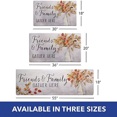 SoHome Cozy Living Friends and Family Gather Eucalyptus Floral Kitchen Mat