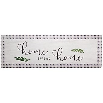 SoHome Cozy Living Home Sweet Home Buffalo Check Border Kitchen Mat