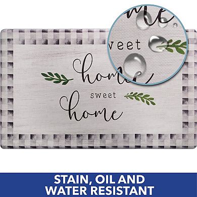 SoHome Cozy Living Home Sweet Home Buffalo Check Border Kitchen Mat