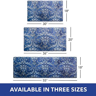 SoHome Cozy Living Watercolor Damask Kitchen Mat