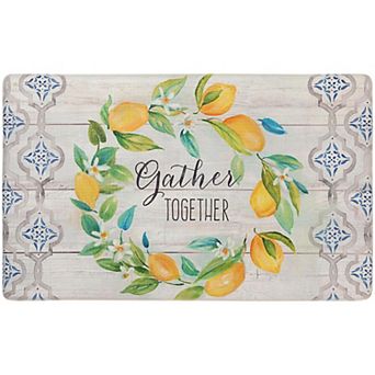 SoHome Cozy Living Lemon Wreath Gather Together Kitchen Mat