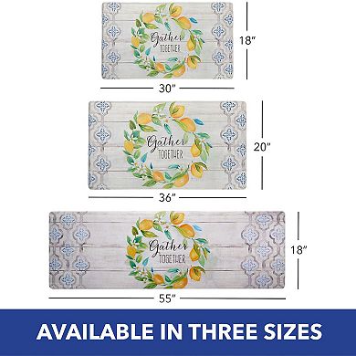 SoHome Cozy Living Lemon Wreath Gather Together Kitchen Mat