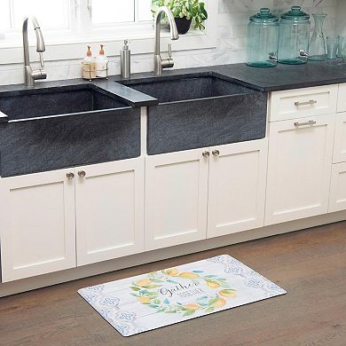 SoHome Cozy Living Lemon Wreath Gather Together Kitchen Mat