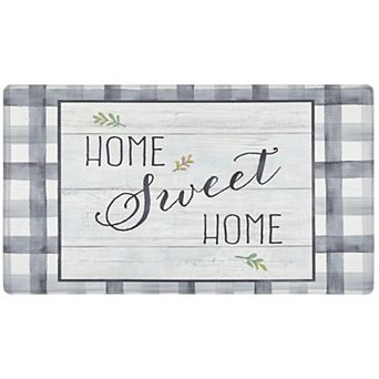 SoHome Cozy Living Home Sweet Home Farmhouse Buffalo Check Border Kitchen Mat