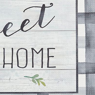 SoHome Cozy Living Home Sweet Home Farmhouse Buffalo Check Border Kitchen Mat