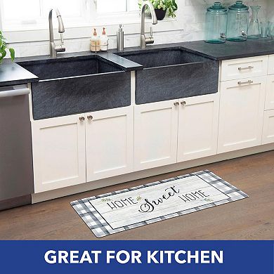 SoHome Cozy Living Home Sweet Home Farmhouse Buffalo Check Border Kitchen Mat