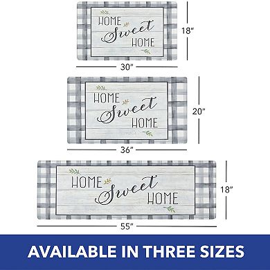 SoHome Cozy Living Home Sweet Home Farmhouse Buffalo Check Border Kitchen Mat