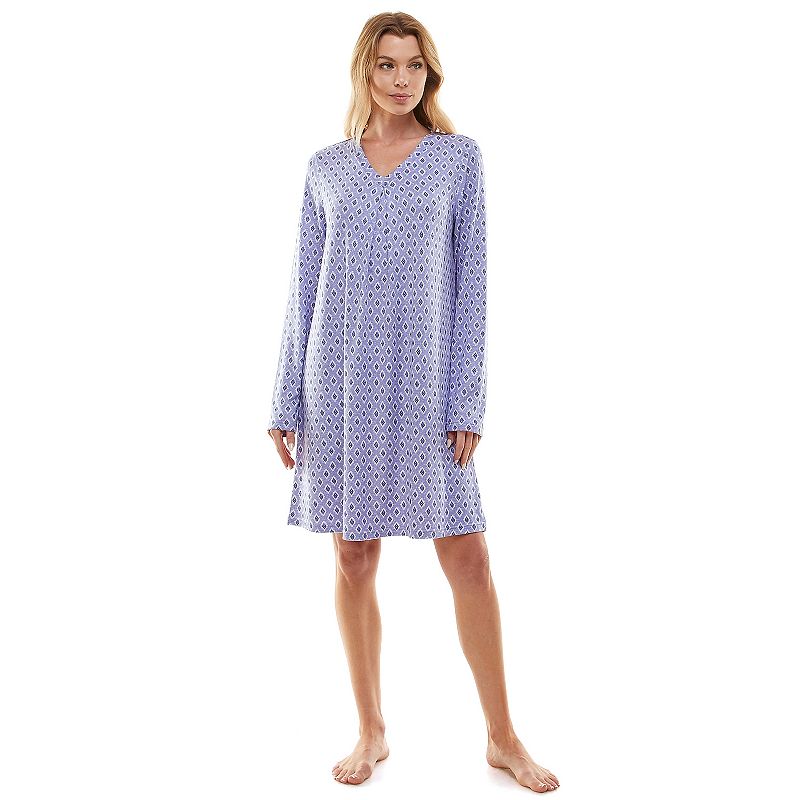 Womens Croft & Barrow Whisperluxe Long Sleeve Sleepshirt, Size: Small, Pur