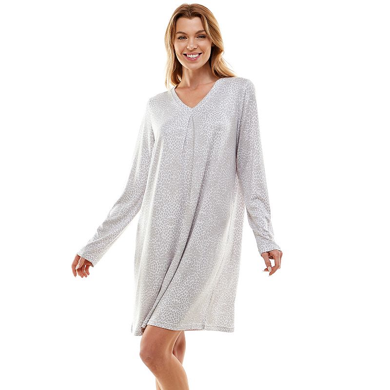 Womens Croft & Barrow Whisperluxe Long Sleeve Sleepshirt, Size: Small, Whi