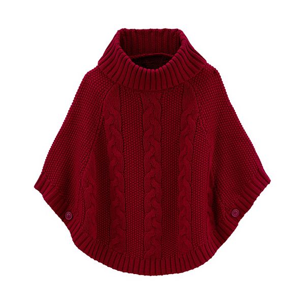 Two-Tone Cable-Knit Poncho # P054 - High Fashion Trading