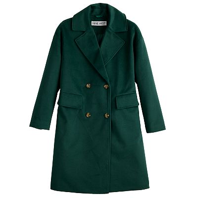 Nine West Women's Forest Green Relaxed Fit Wool-Blend Coat Extra good Large NWT