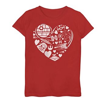 Girls 7-16 Star Wars Ships Shaped Into Heart Graphic Tee