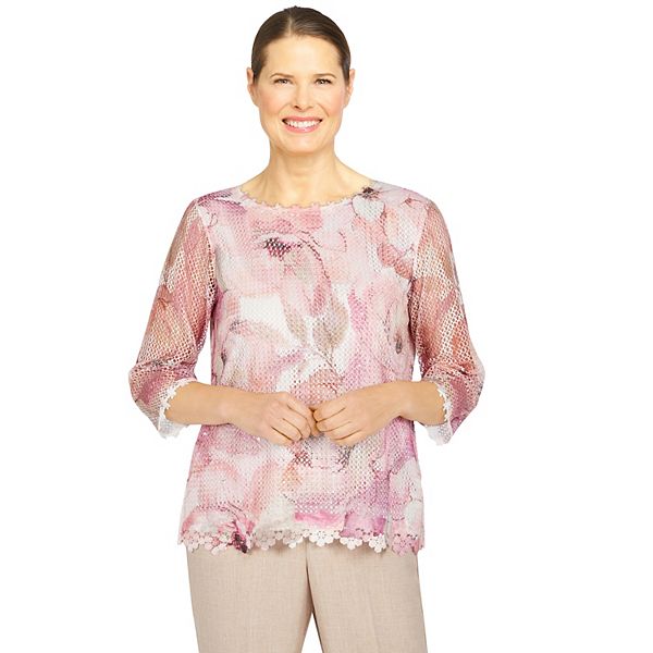 Alfred Dunner Womens Petite Floral Tunic 