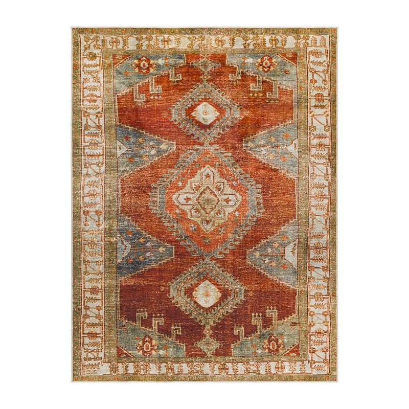 Decor 140 Arrow Global Washable Area Rug, Orange, 8X10 Ft