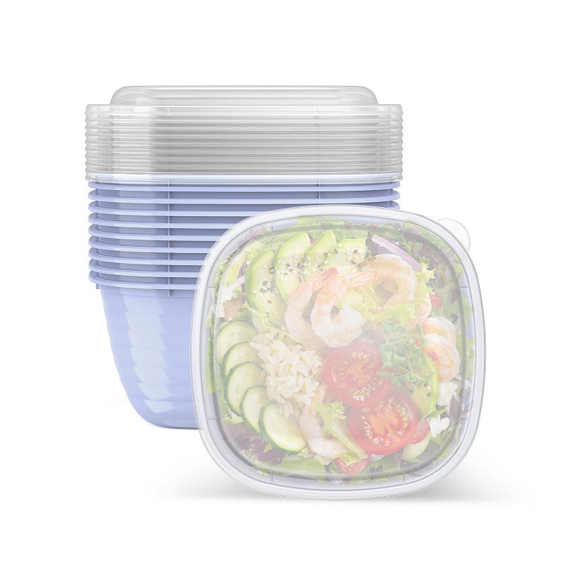 Bentgo Prep Single Compartment 20-Piece Bowl Set, Purple