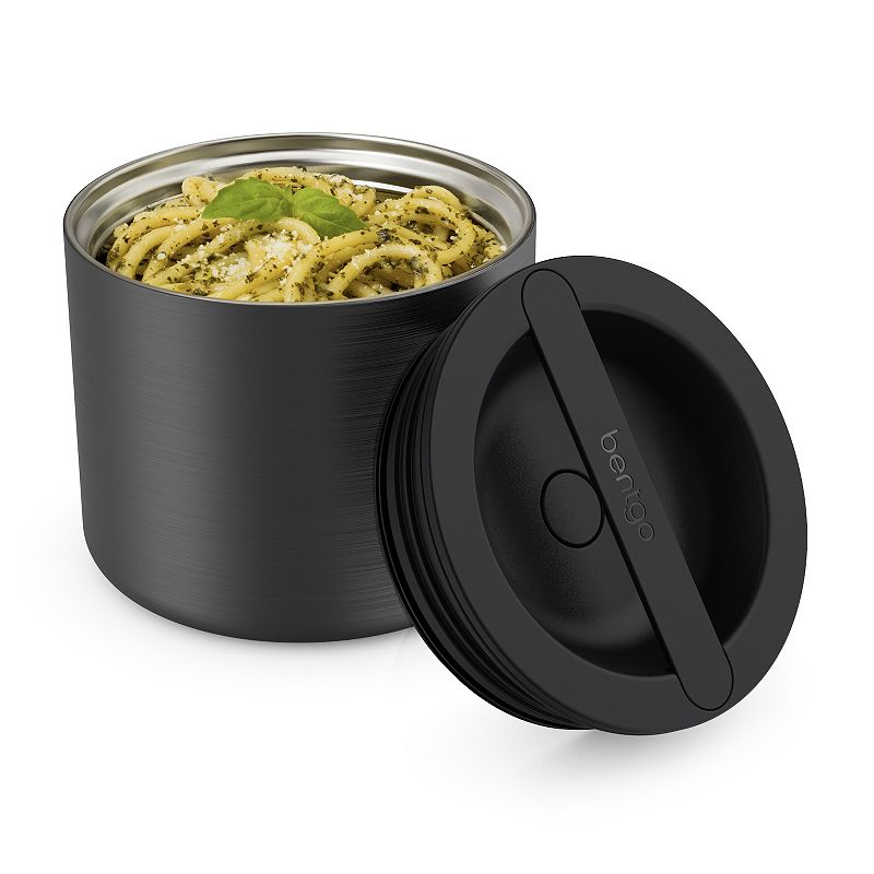 bentgo stainless steel bowl  carbon black triple layer insulation meal food storage jar