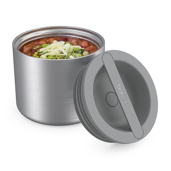 Bentgo Stainless Steel Bowl, Triple Layer Insulation, Leakproof Airtight Lid-2.4 Cup - Silver