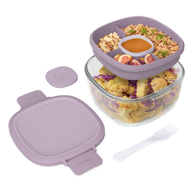 Bentgo Glass Leak-Proof Salad Container, Purple