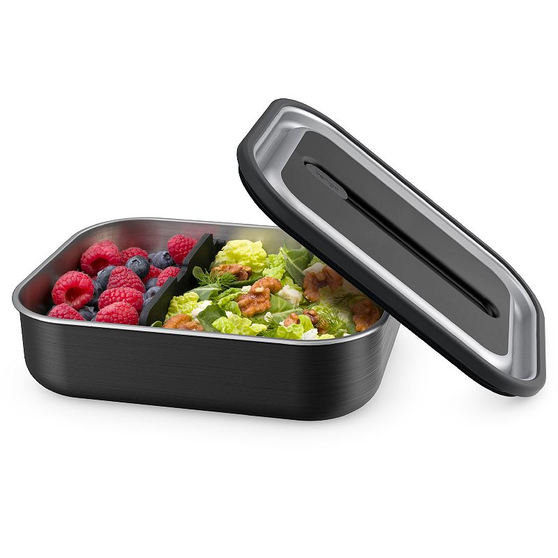 Neutral Bentgo Stainless Leak-Proof Bento-Style Lunch Box with Removable Divider, Black