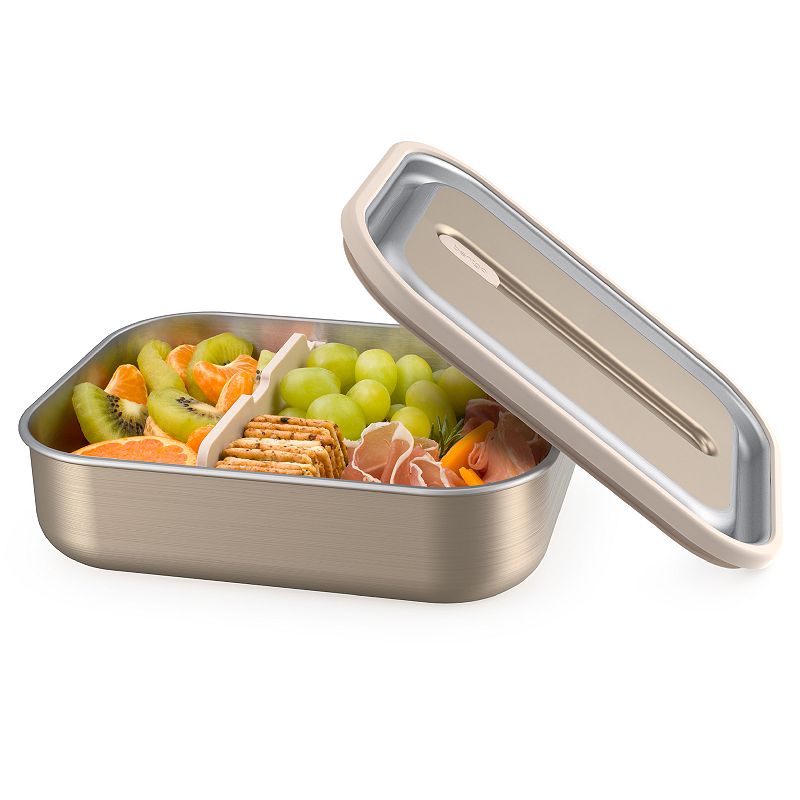 Neutral Bentgo Stainless Leak-Proof Bento-Style Lunch Box with Removable Divider, Gold