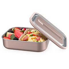 Juvale 22oz Stainless Steel Insulated Food Container with Handles - Cold  and Hot Food Storage for Lunch, Travel (Pink)