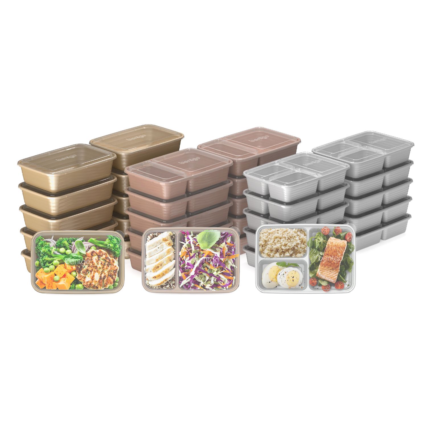 Bentgo bentgo fresh 3-pack meal prep lunch box set - reusable 3-compartment  containers for meal prepping, healthy eating on-the-go