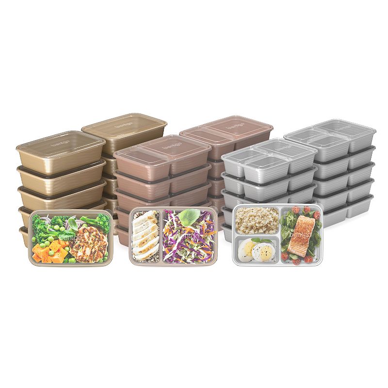 Bentgo Prep Meal Prep Kit Gleam Metallic Collection, 60-Pieces