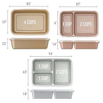 Bentgo Prep Gleam Metallics Collection 60-Piece Meal Prep Kit