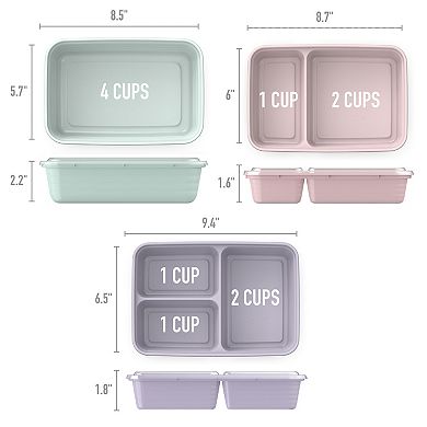 Bentgo Prep Floral Pastels Collection 60-Piece Meal Prep Kit