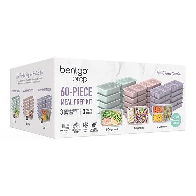 Bentgo Prep Floral Pastels Collection 60-Piece Meal Prep Kit