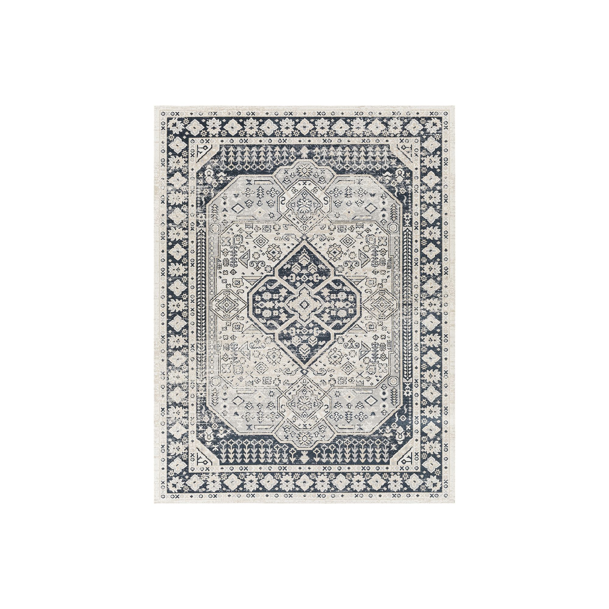 Decor 140 Abbracci Traditional Washable Area Rug, Black