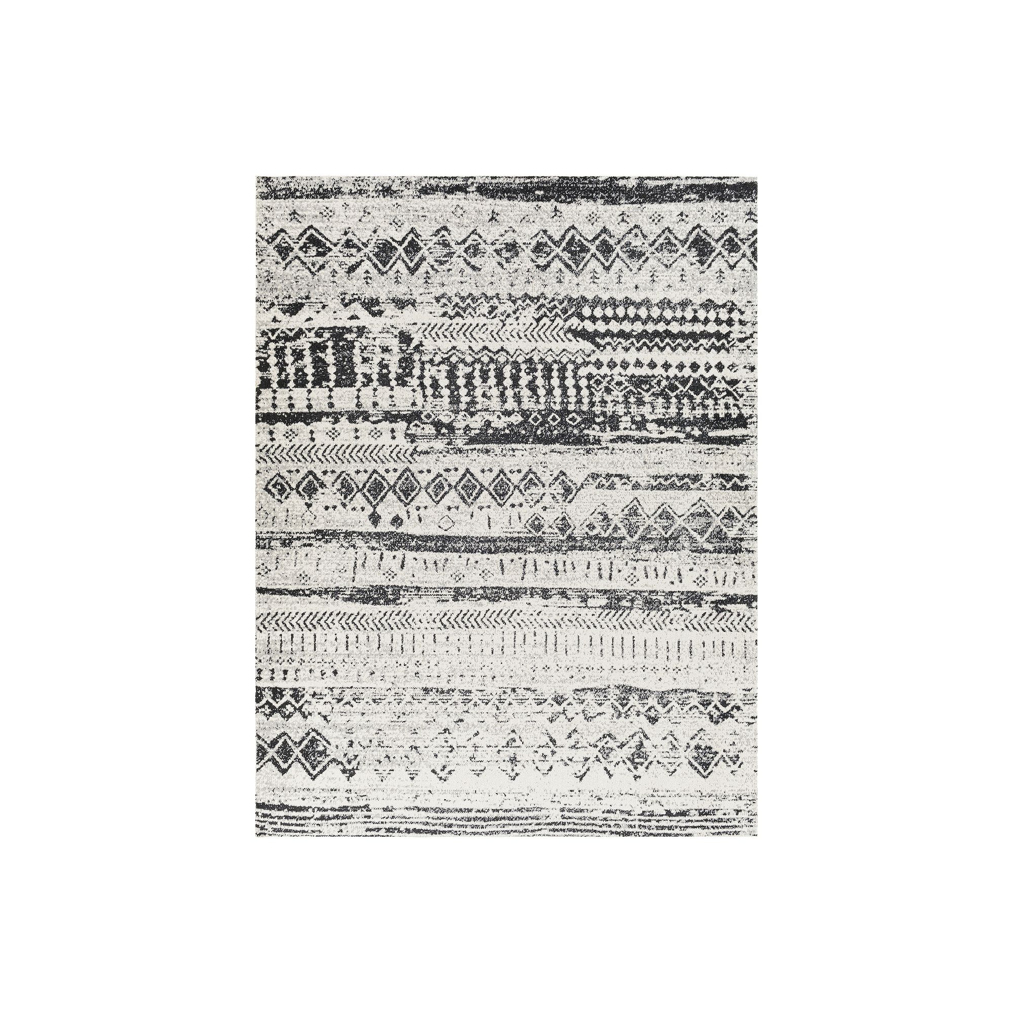 Decor 140 Adrienna Global Washable Area Rug, White Black